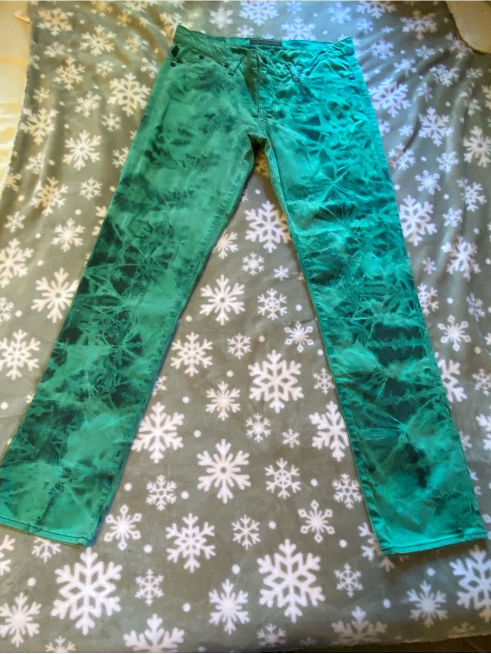 Rock & Republic Emerald Tie-Dye Skinny Jeans